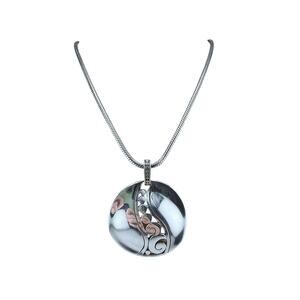 Brighton "Contempo" Silver-Plated Convex Disk Filigree Pendant Necklace